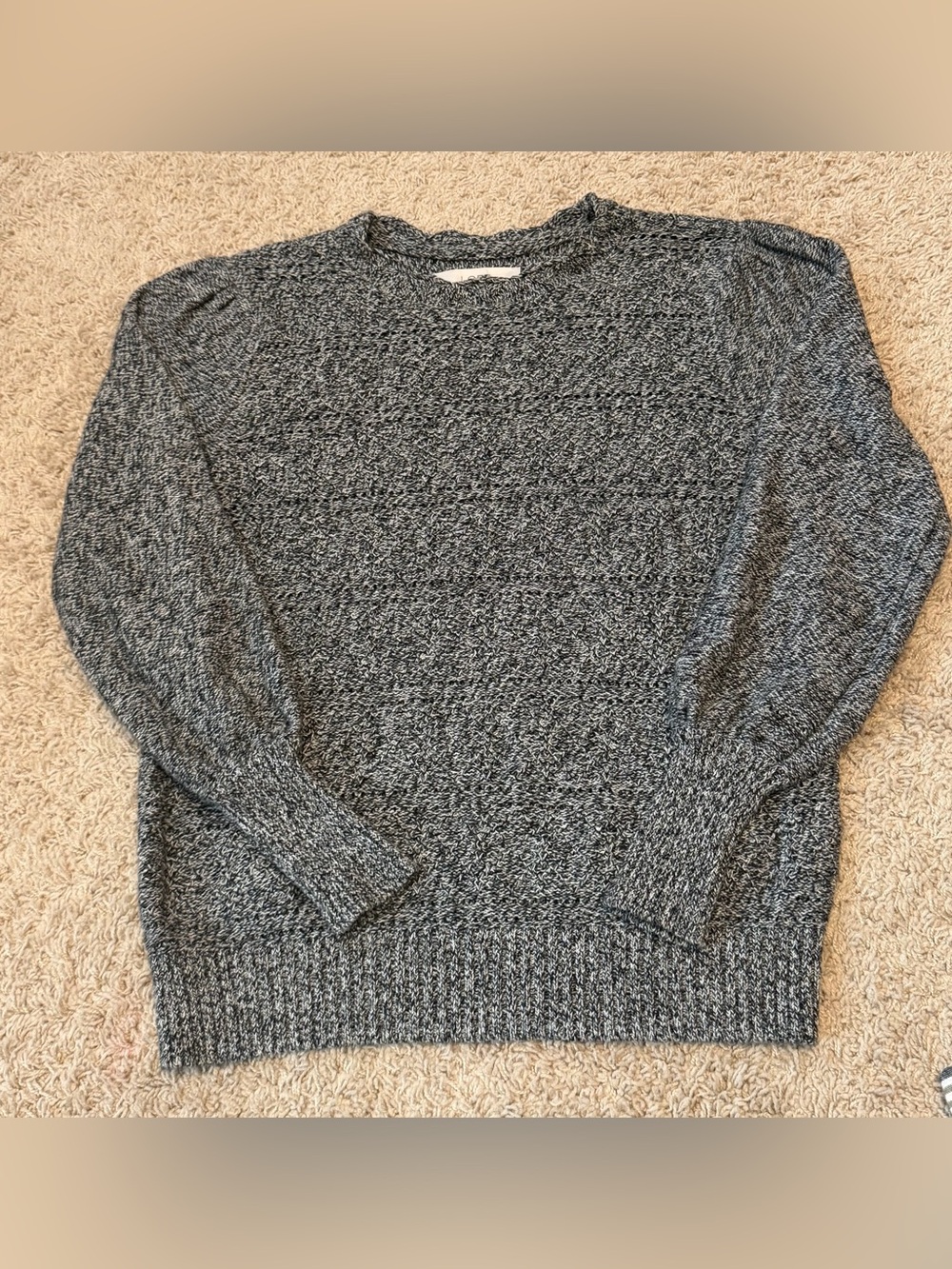 LOFT Women's Charcoal Marled Crewneck Sweater